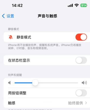 潜江苹果15Pro维修网点分享iPhone15Pro系列机型中隐藏静音图标 